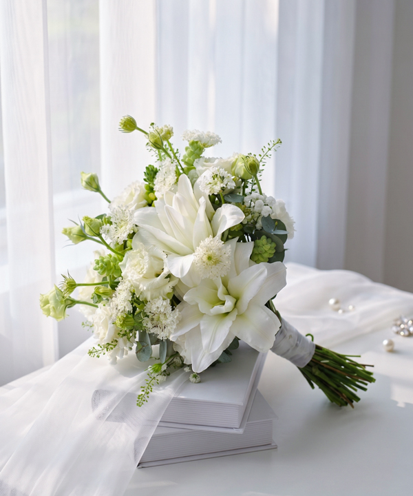 Hoa cưới lily trắng tinh khôi
