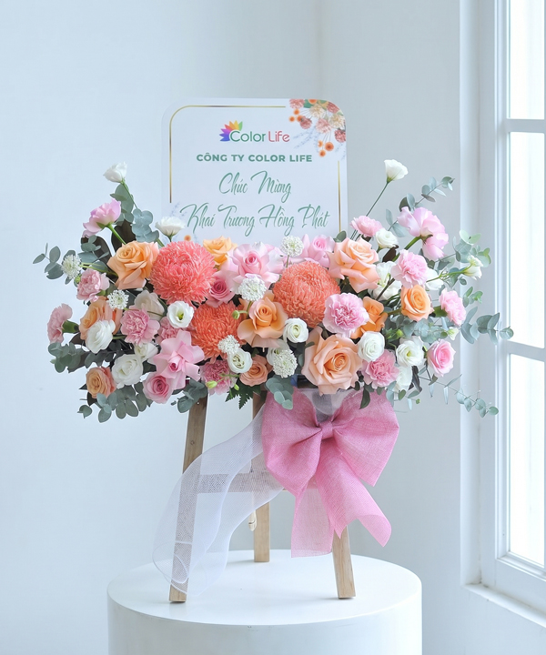 Hoa khai trương mini tone pastel thanh lịch