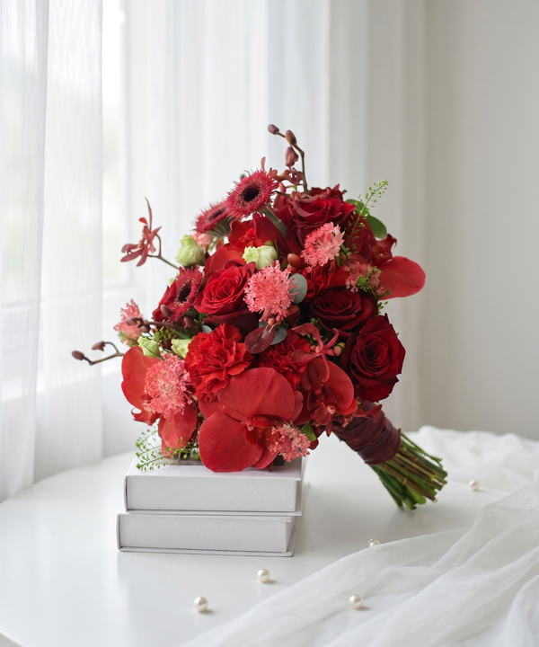 Hoa cưới đỏ quyến rũ
