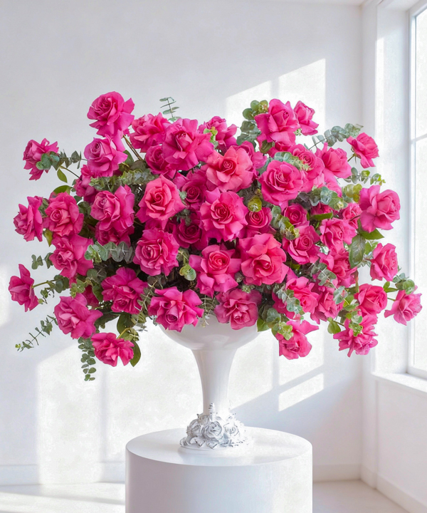 Bình hoa rực rỡ phồn hoa fuchsia rực rỡ