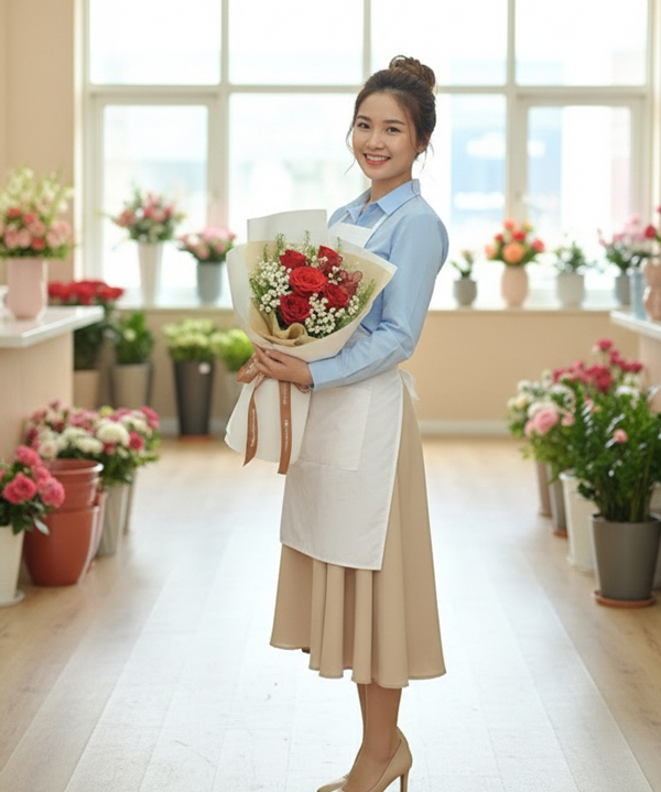 Bó hoa hồng đỏ nhẹ nhàng gallery