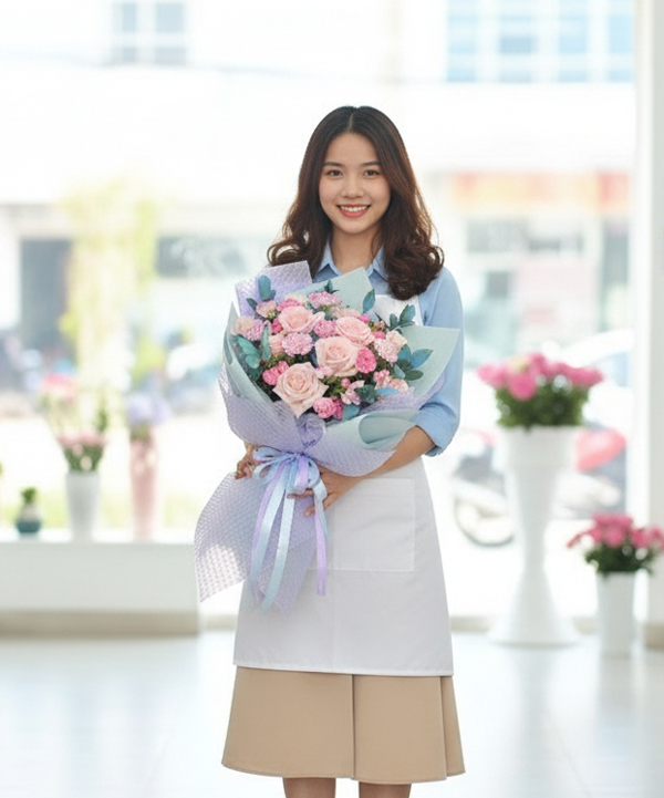 Bó hoa pastel xanh tím ngọt ngào gallery