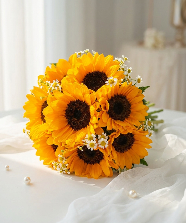 Hoa cưới hướng dương tươi sáng gallery