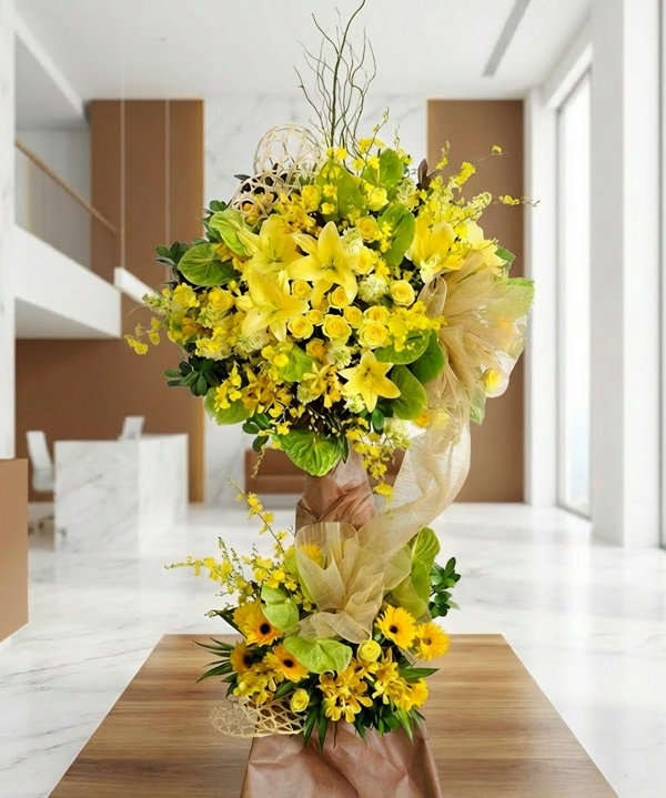 Kệ hoa khai trương vàng tài lộc gallery