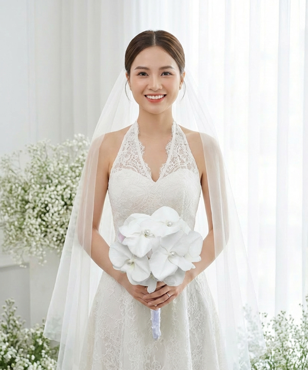 Hoa cưới lan hồ điệp trắng sang trọng gallery
