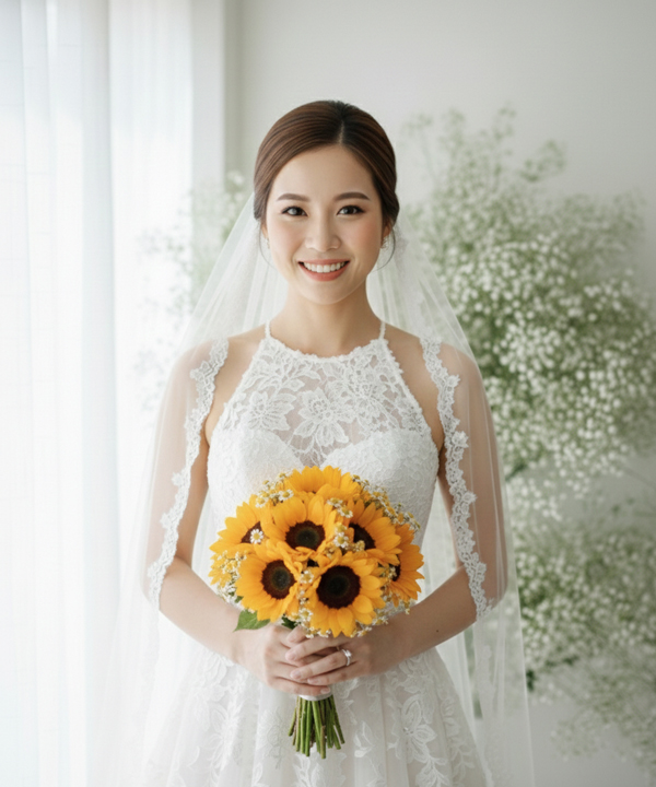 Hoa cưới hướng dương tươi sáng gallery