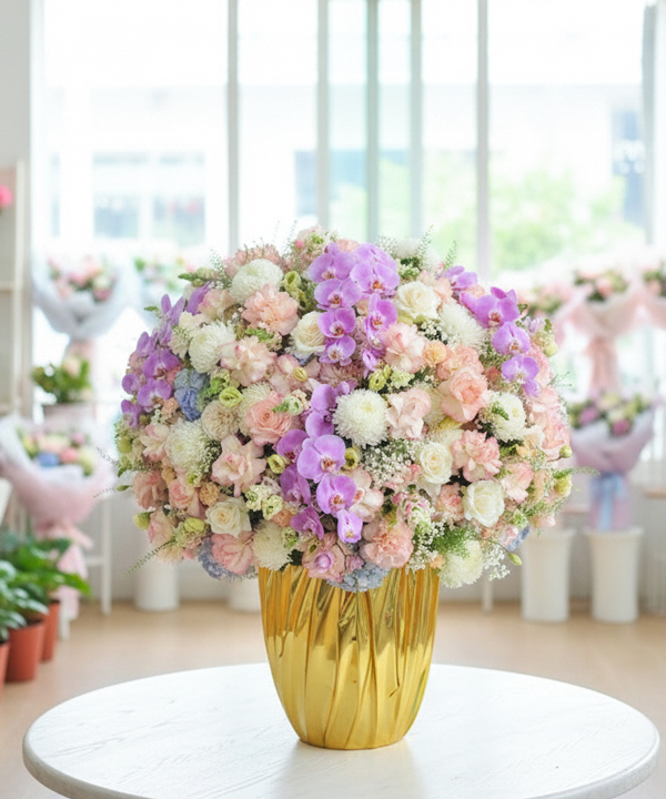 Bình hoa khai trương pastel cao cấp gallery