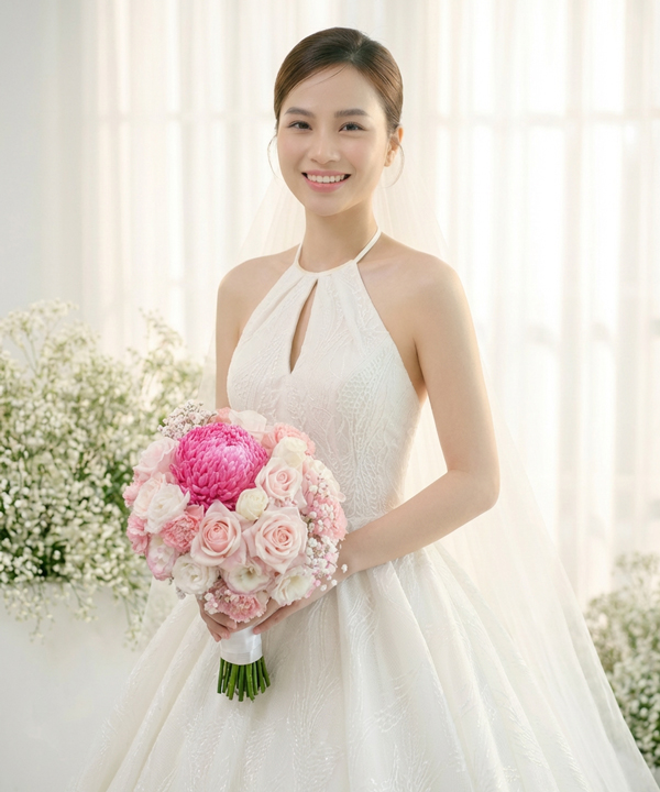 Hoa cưới hồng pastel dịu dàng gallery