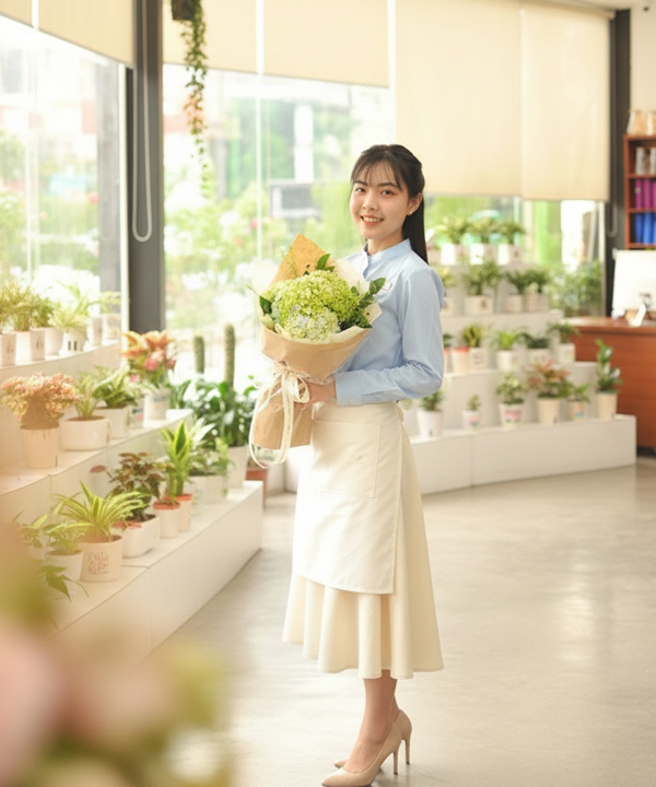 Bó hoa cẩm tú cầu xanh nhẹ nhàng gallery