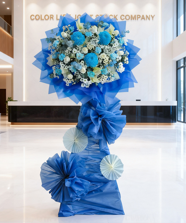 Kệ hoa khai trương tone xanh hiện đại gallery