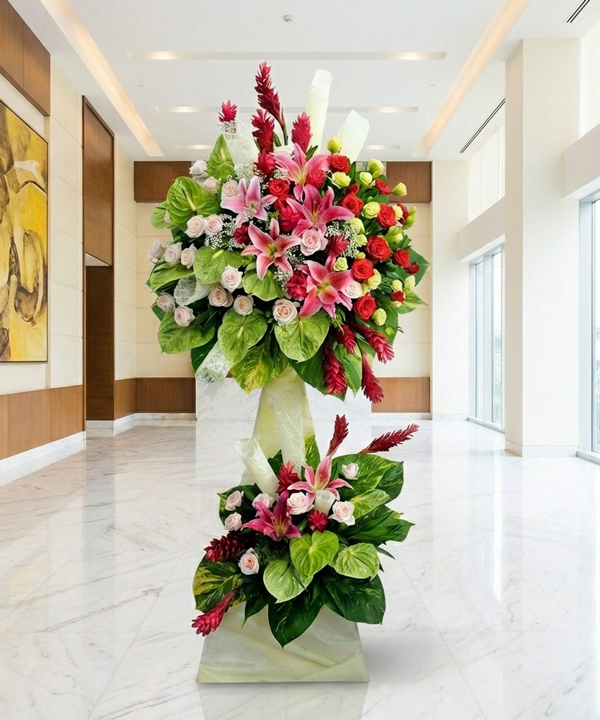 Kệ hoa khai trương đỏ hồng nổi bật gallery