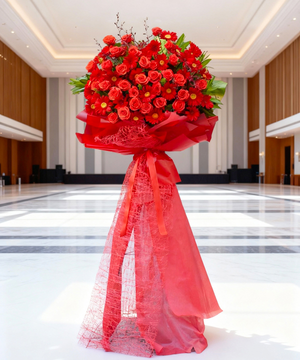 Kệ hoa khai trương đỏ rực may mắn gallery