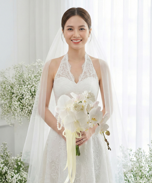 Hoa cưới lan hồ điệp trắng nhẹ nhàng gallery