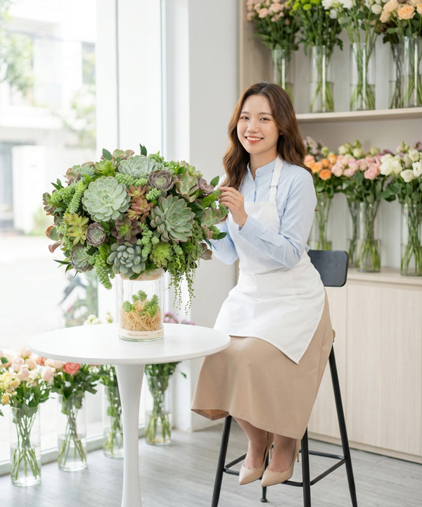 Bình sen đá khai trương độc đáo gallery