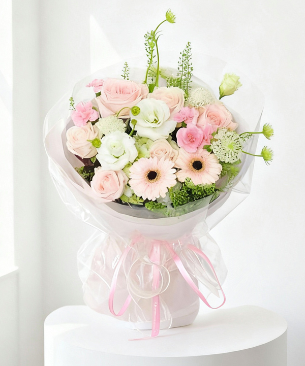 Giỏ hoa trái tim đỏ rực rỡ