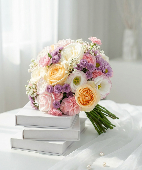 Hoa cưới pastel ngọt ngào